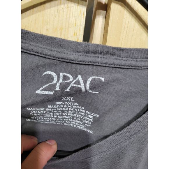 2 Pac Rap Hip Hop Cropped T Shirt One Size S-XL Gray - Picture 4 of 6